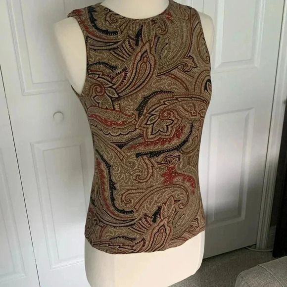 Chaps Classics paisley sleeveless top - Picture 1 of 4